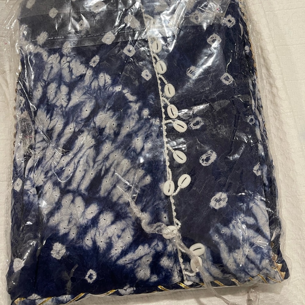 Muslin silk Bandhej print cordset set with pants - Picture 4 of 9